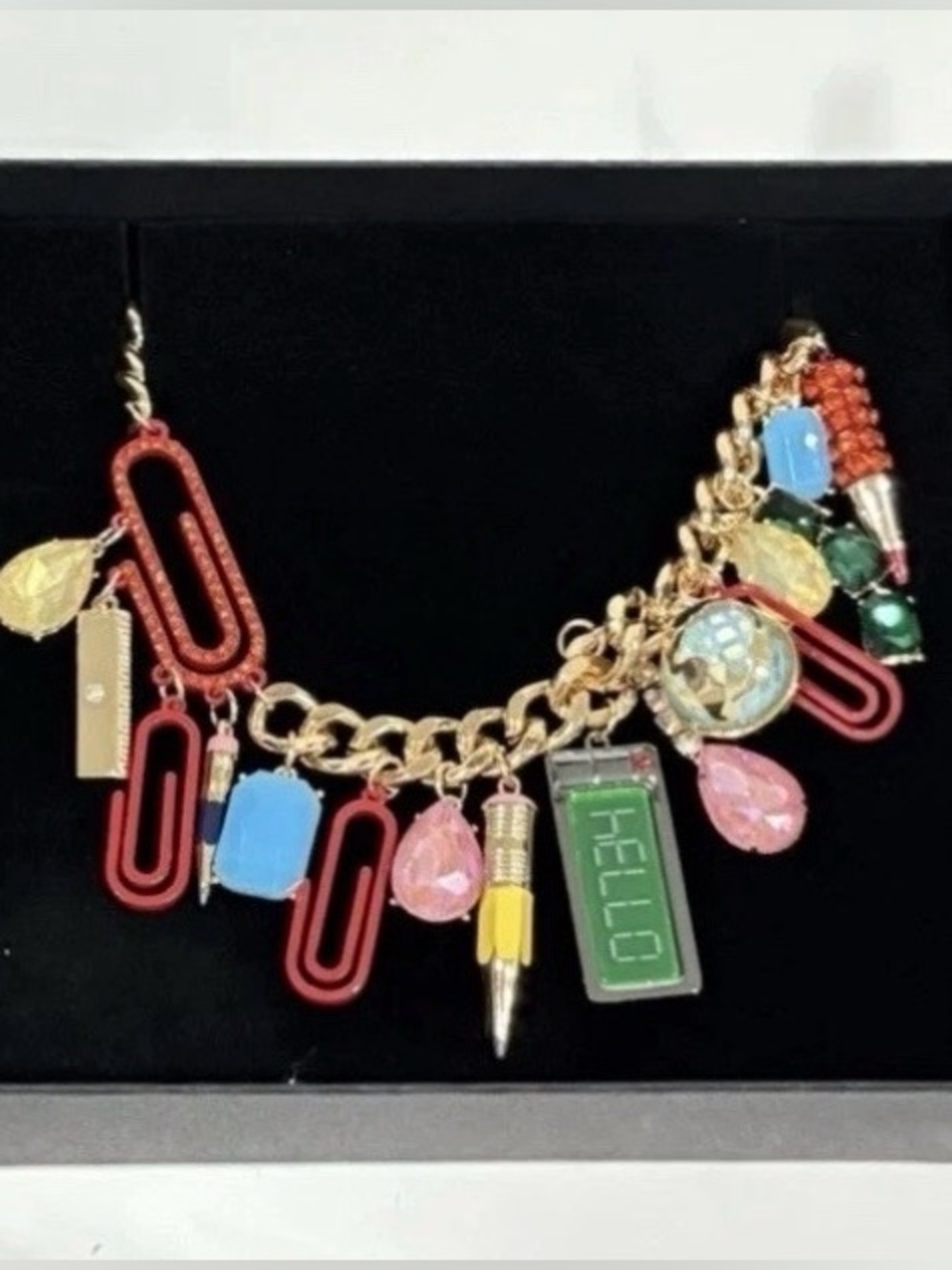 Betsey Johnson Necklace Statement Colorful Charm- perfect for Back To School NWT